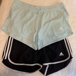 2 pairs Adidas running shorts